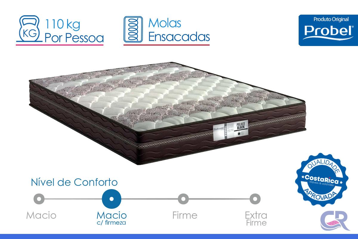 Colchão Molas Prolastic Probel Palace Black Colchão Molas Prolastic Probel Palace Black