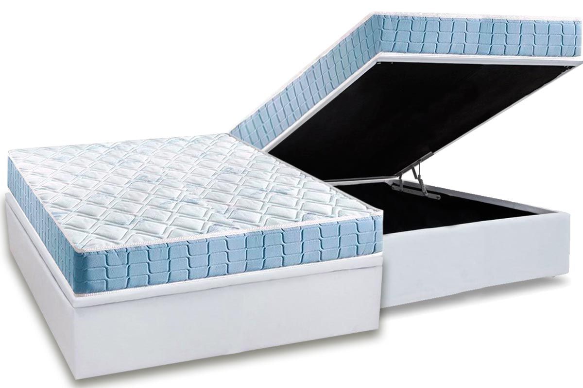 Cama Box Baú CRC +Colchão Espuma D20 Querubim Anjos