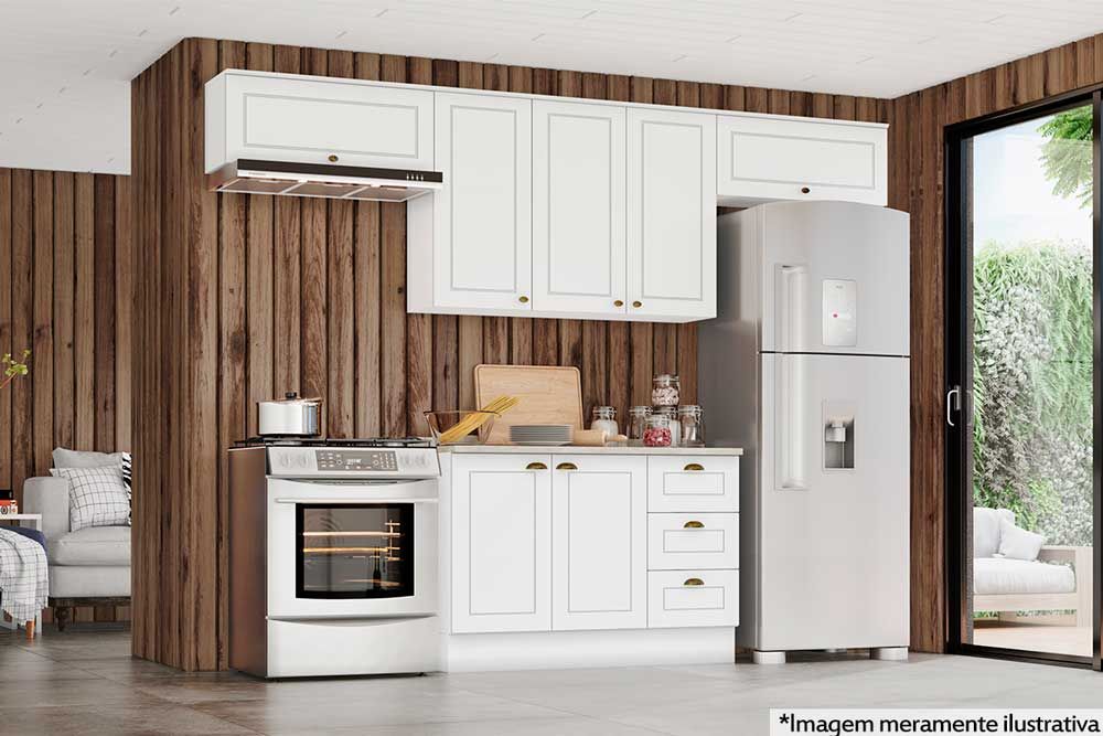 Cozinha Completa Americana 5 Peças (3 Armários + 1 Balcão + 1 Complemento) C5P11 - Henn