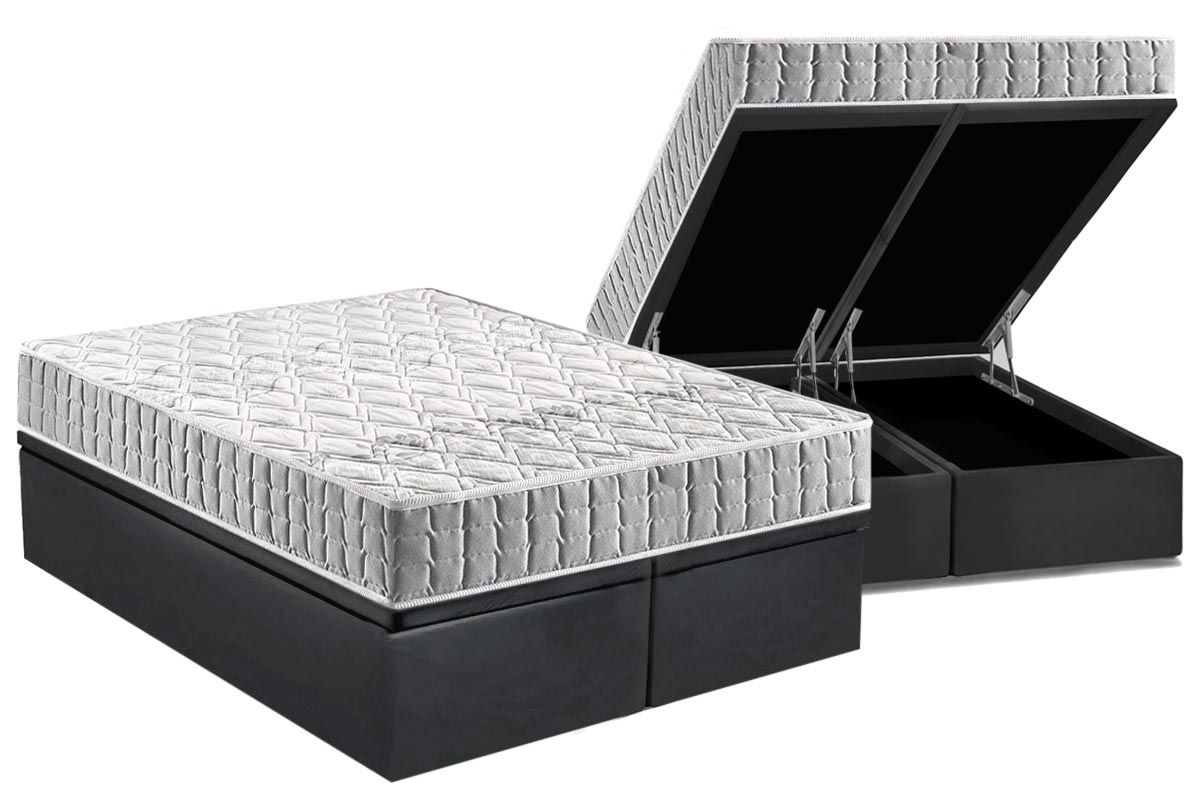 Cama Box Baú CRC +Colchão Espuma D33 Orthosono Anjos