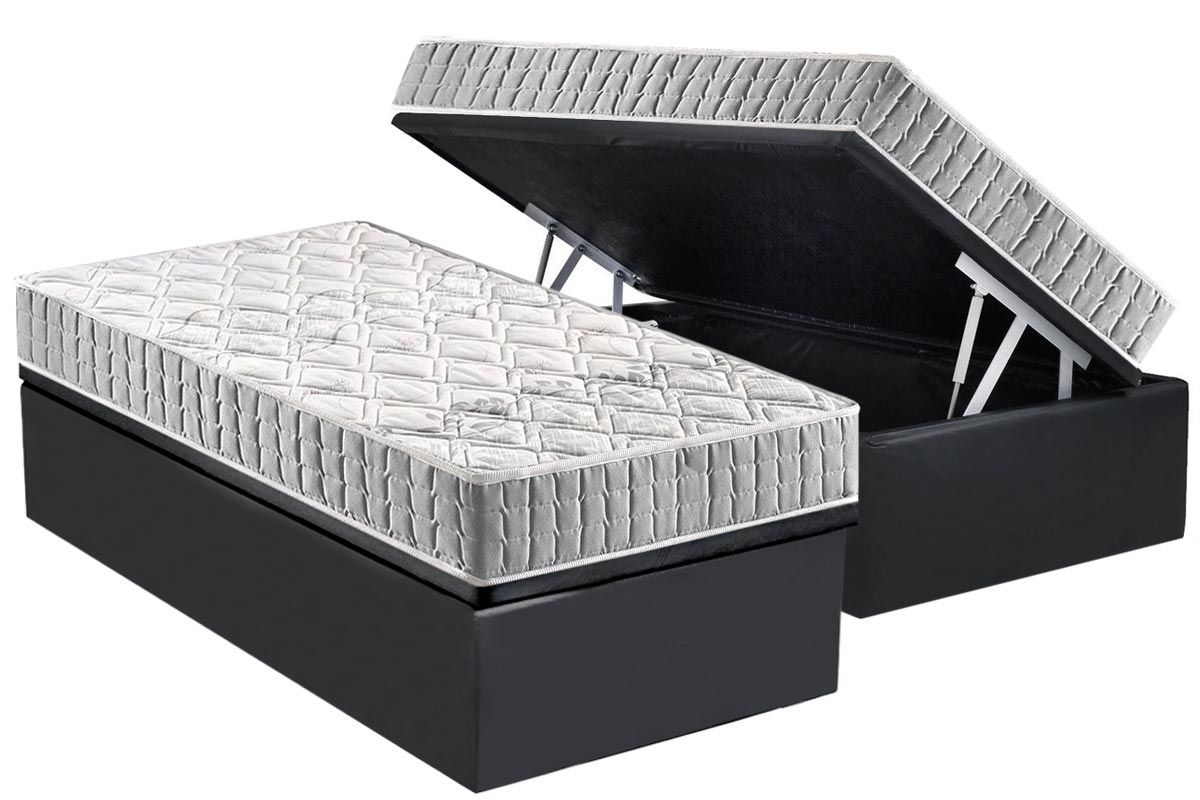 Cama Box Baú CRC +Colchão Espuma D33 Orthosono Anjos
