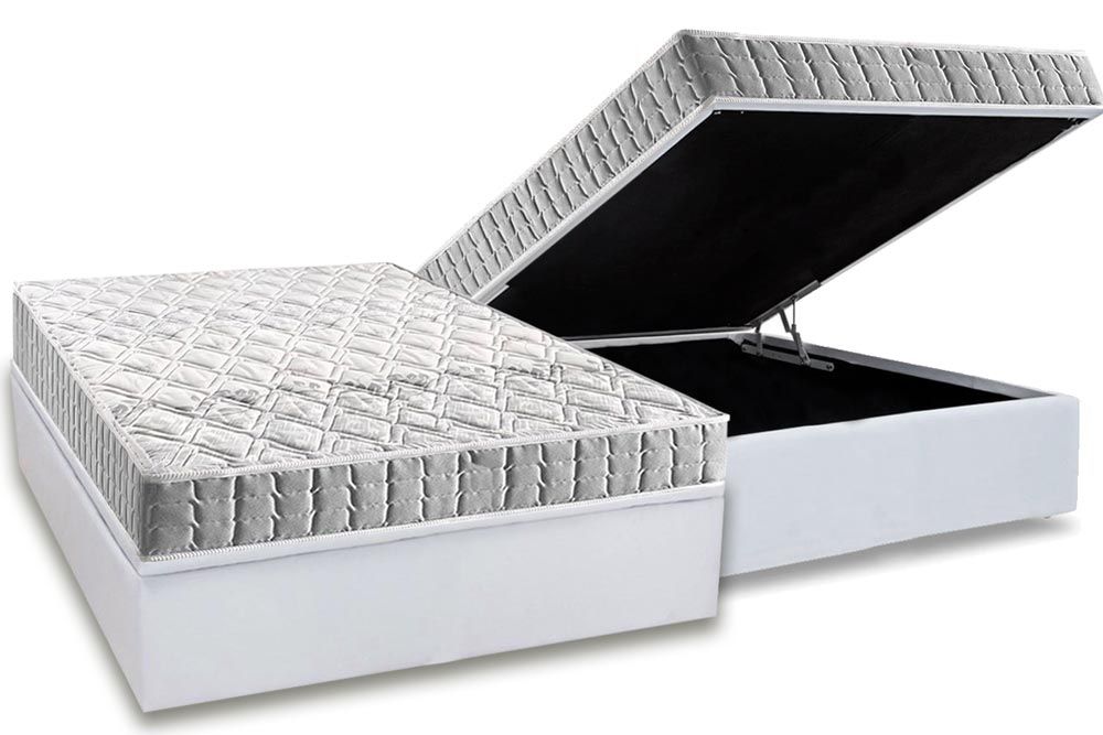 Cama Box Baú CRC +Colchão Espuma D33 Orthosono Anjos