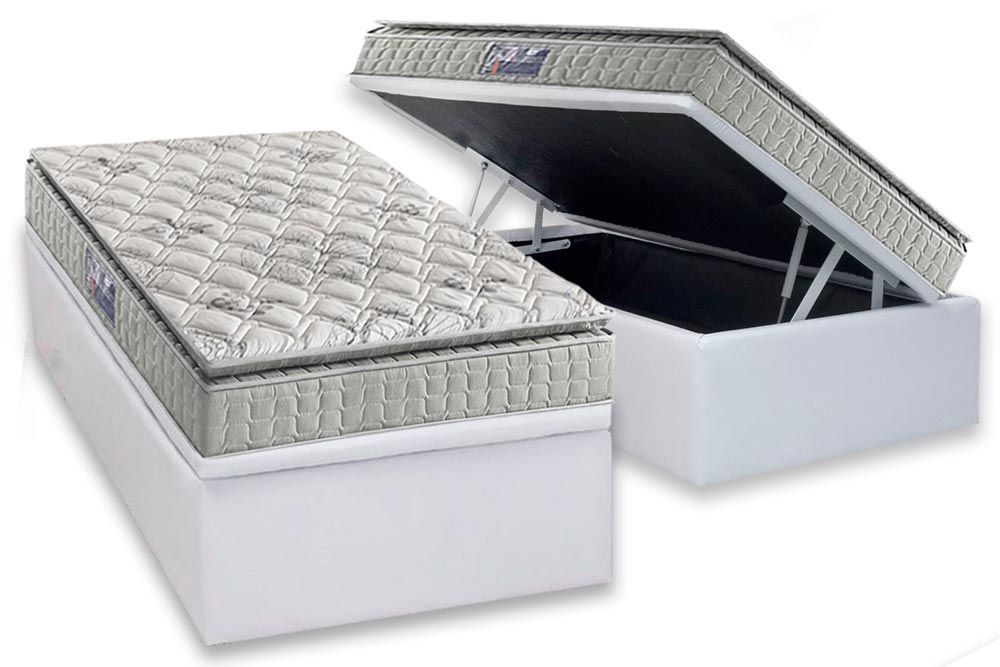 Cama Box Baú CRC +Colchão Espuma D33 Orthosono Anjos
