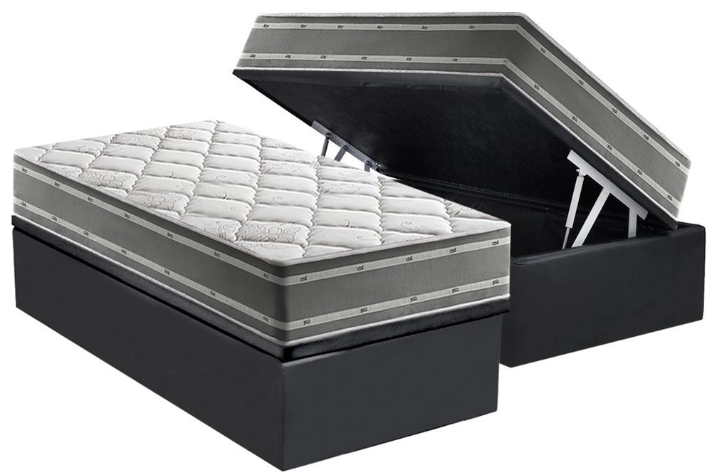 Cama Box Baú CRC +Colchão Ortopédico Supremo Anjos