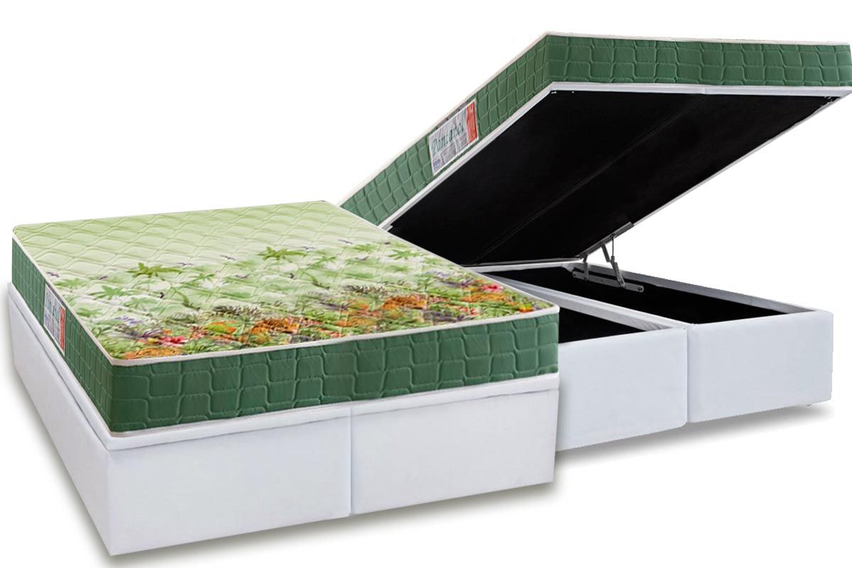 Cama Box Baú CRC +Colchão Ortopédico Pantanal Anjos