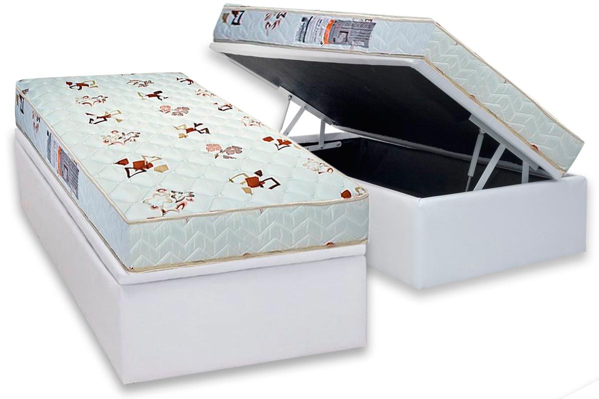 Cama Box Baú CRC +Colchão D23 RolandGarros Luckspuma