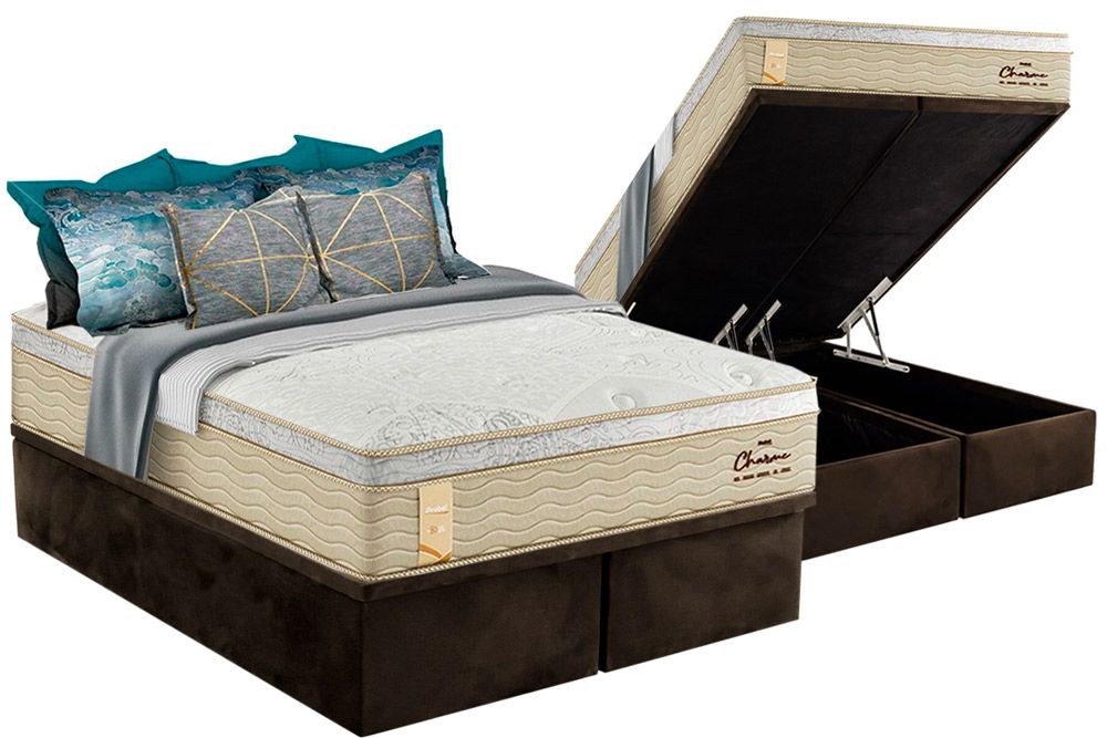 Cama Box Baú CRC +Colchão Molas Charme Probel