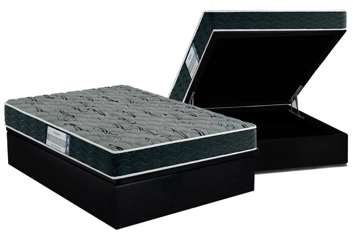 Cama Box Baú CRC +Colchão Espuma D33 Mega Probel