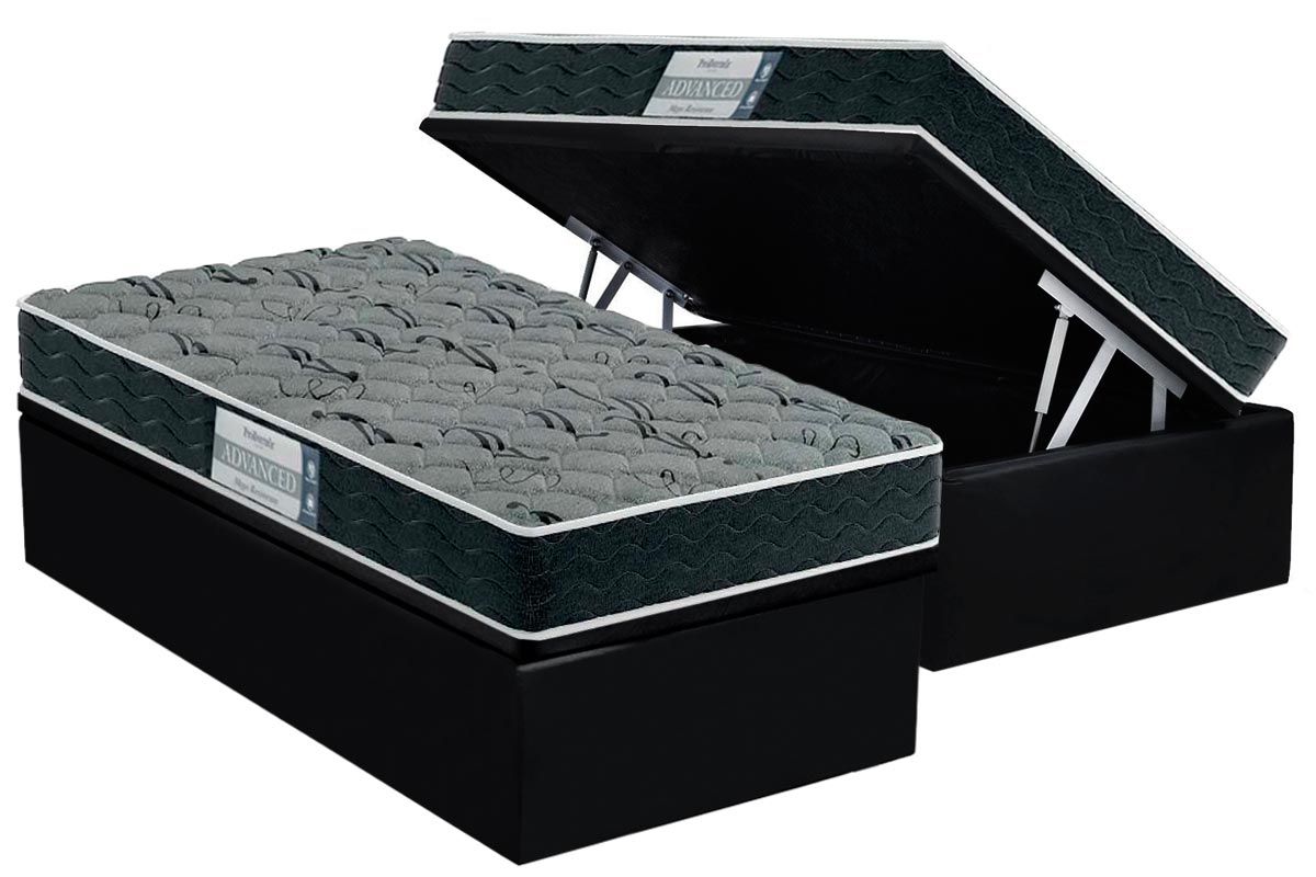 Cama Box Baú CRC +Colchão Espuma D33 Mega Probel