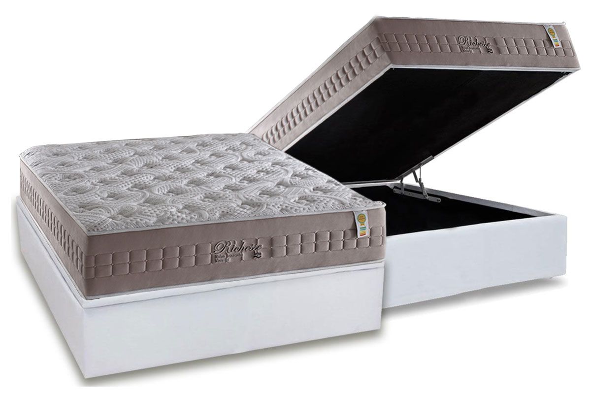 Cama Box Baú CRC +Colchão Molas Richesse Anjos