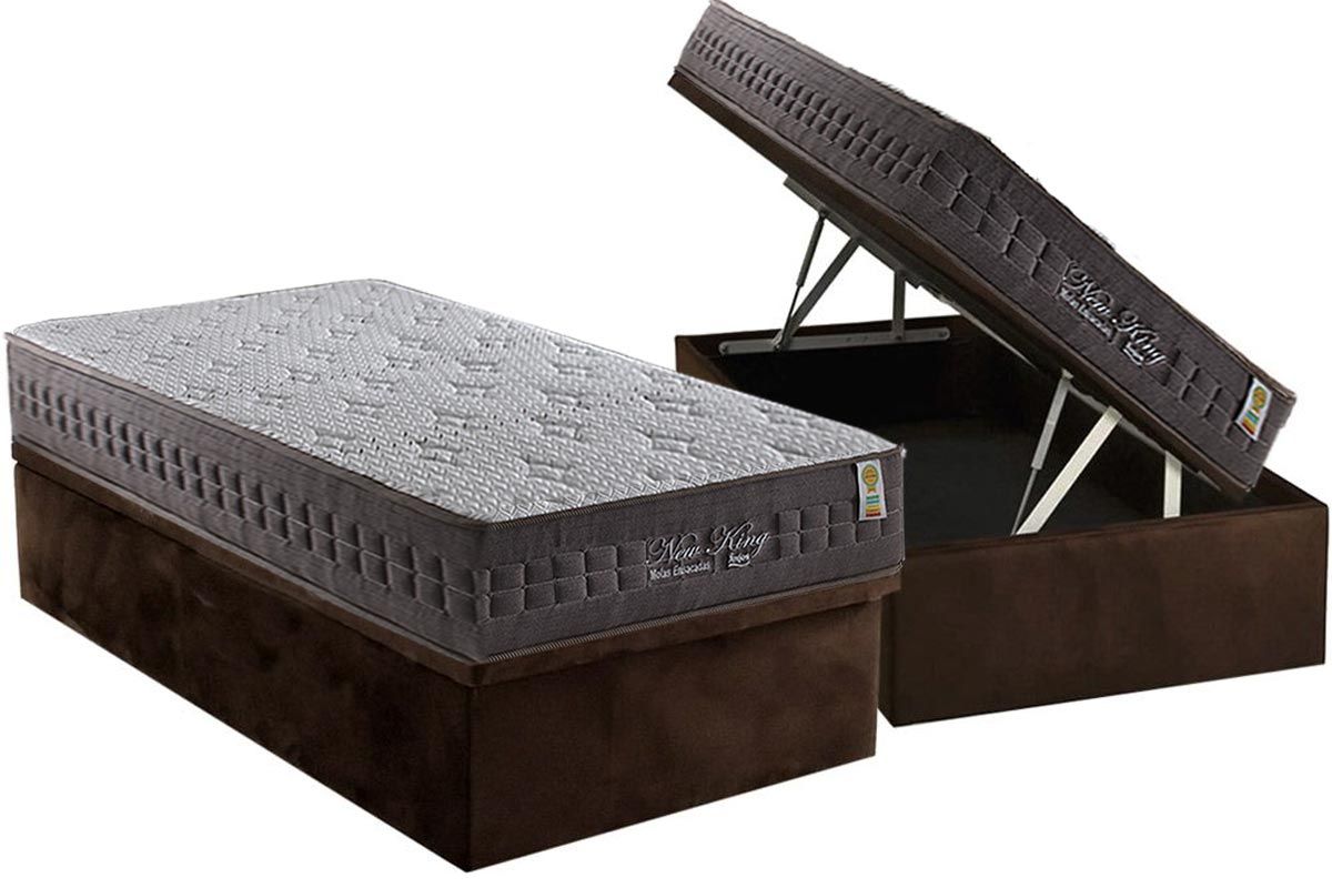 Cama Box Baú CRC +Colchão Molas New King Anjos
