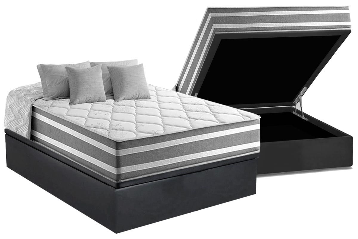 Cama Box Baú CRC +Colchão Molas Duo Sono Anjos