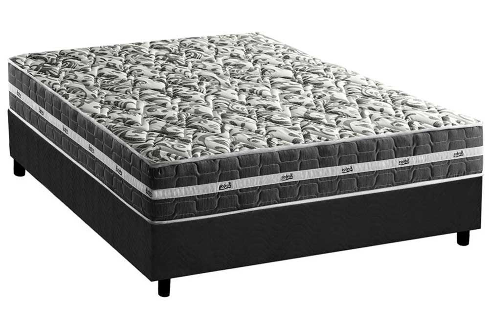Cama Box : Colchão Molas Anjos Superlastic Anjos Black Grafite 22 + Base CRC Suede Black