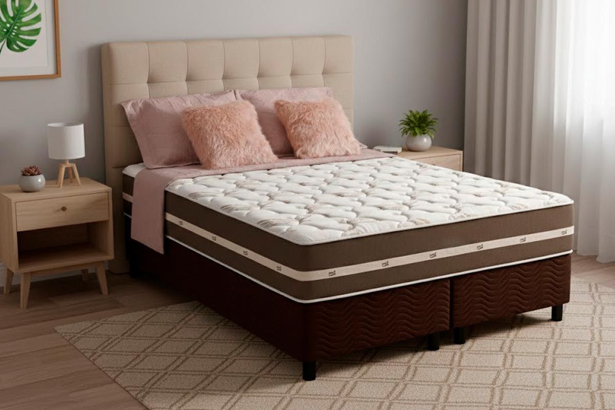 Cama Box CRC +Colchão Molas Classic Anjos