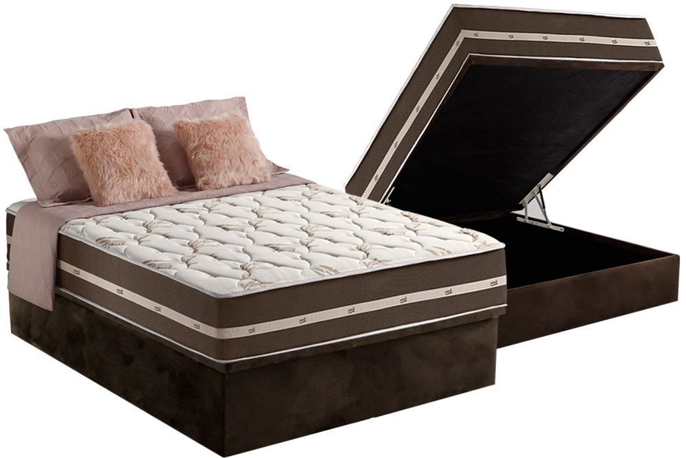 Cama Box Baú CRC +Colchão Molas Classic Anjos