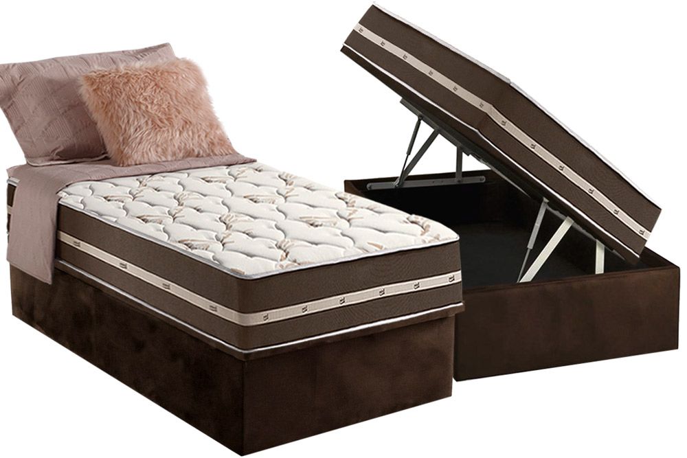 Cama Box Baú CRC +Colchão Molas Classic Anjos