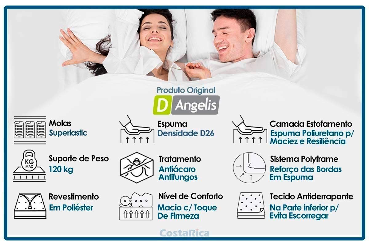 Cama Box Baú CRC +Colchão Molas Classic Anjos