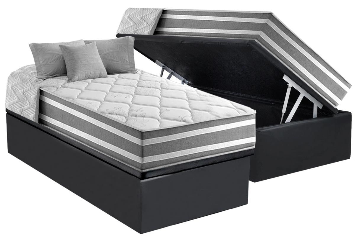 Cama Box Baú CRC +Colchão Molas Duo Sono Anjos