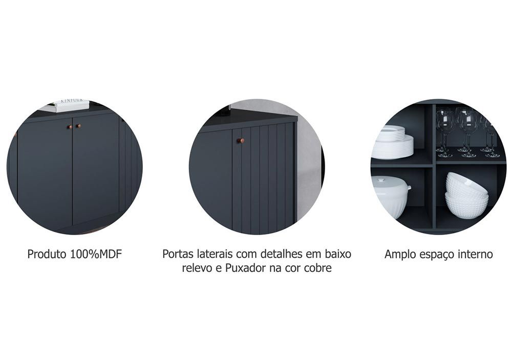 Buffet de Sala Jantar Lia c/4 Portas Cimol Buffet de Sala Jantar Lia c/4 Portas Cimol