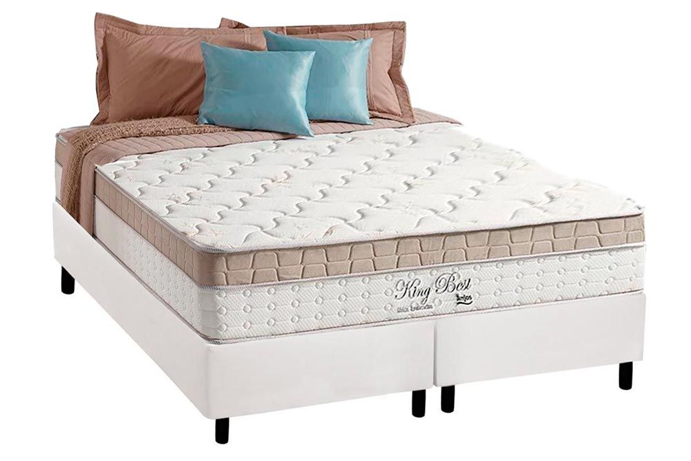 Cama Box CRC +Colchão Molas King Best Anjos