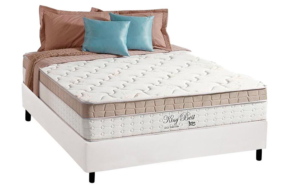 Cama Box CRC +Colchão Molas King Best Anjos