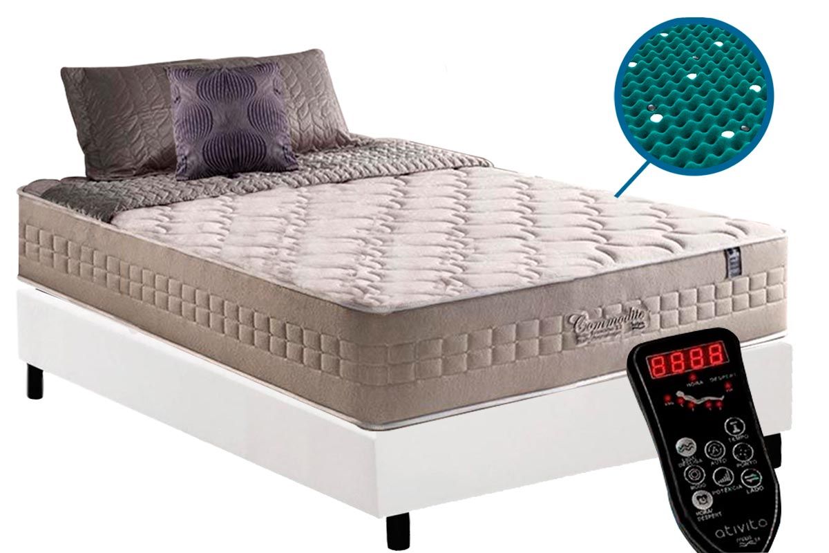 Cama Box CRC +Colchão c/Massagem Commodite Anjos