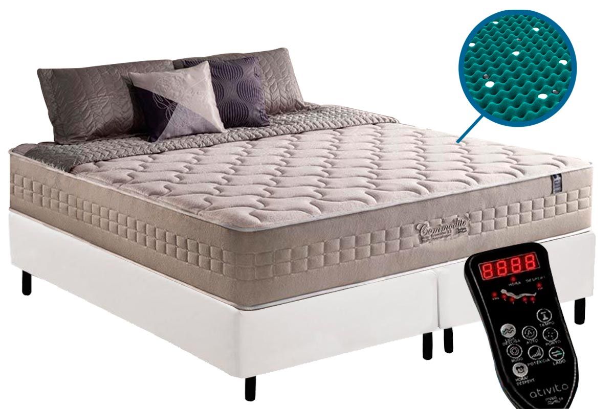 Cama Box CRC +Colchão c/Massagem Commodite Anjos