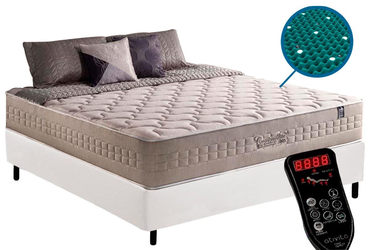 Cama Box CRC +Colchão c/Massagem Commodite Anjos