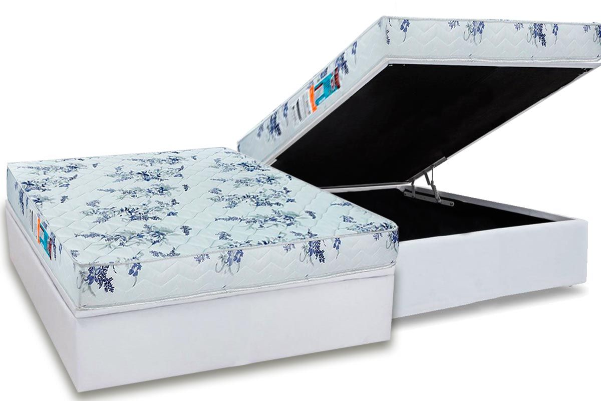Cama Box Baú CRC +Colchão D28 Celebrity Luckspuma