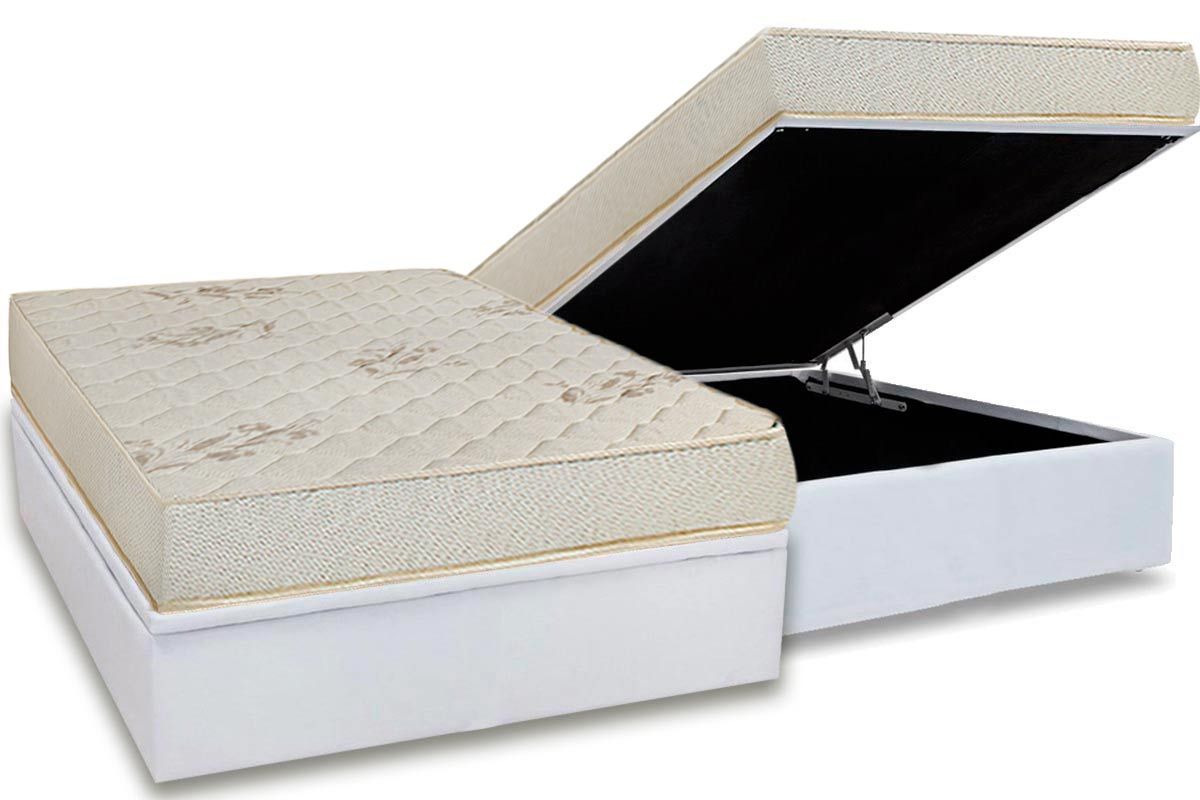 Cama Box Baú CRC +Colchão D33 Supreme Luckspuma
