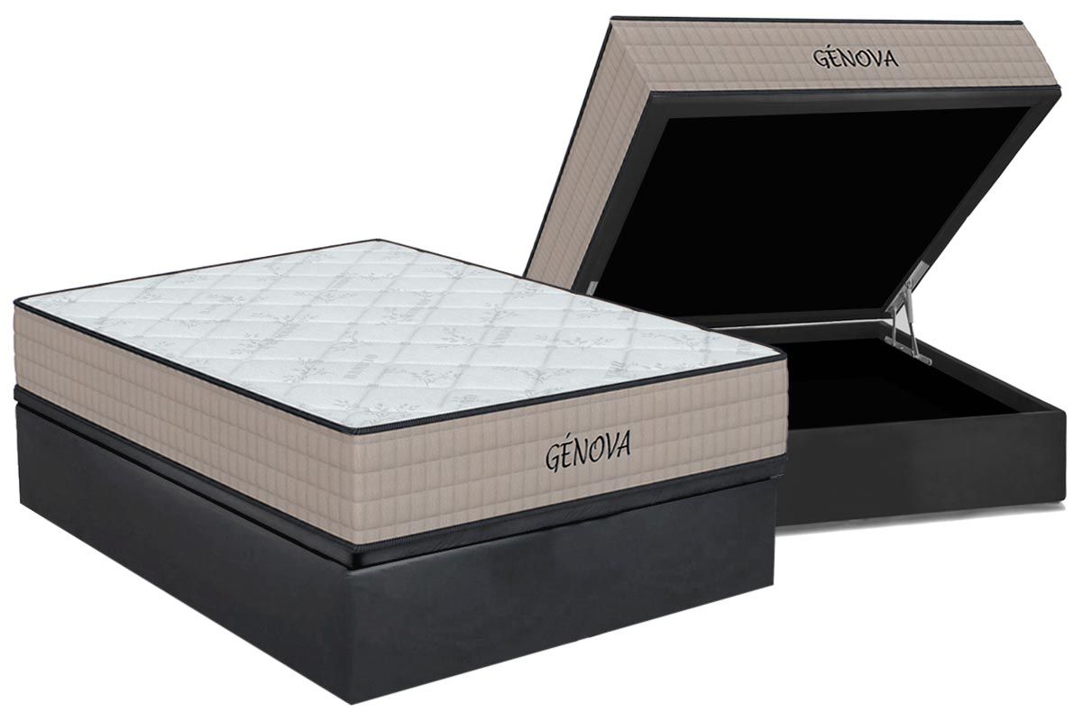 Cama Box Baú CRC +Colchão D45 Genova Orthoflex