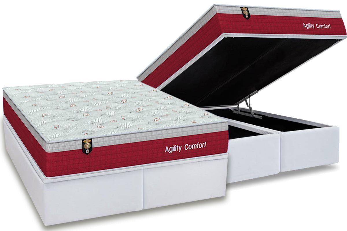 Cama Box Baú CRC +Colchão Molas Agility Orthoflex