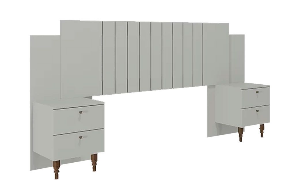 Cabeceira Box Madeirado Panan Casal/Quenn GenovaOff White