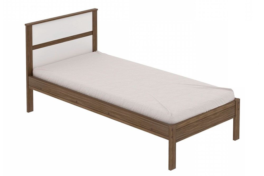 Cama Solteiro CM8004 Tecno MobiliNogal/Branco Cama Solteiro CM8004 Tecno MobiliNogal/Branco