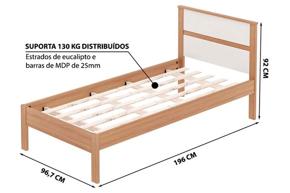 Cama Solteiro CM8004 Tecno Mobili Cama Solteiro CM8004 Tecno Mobili