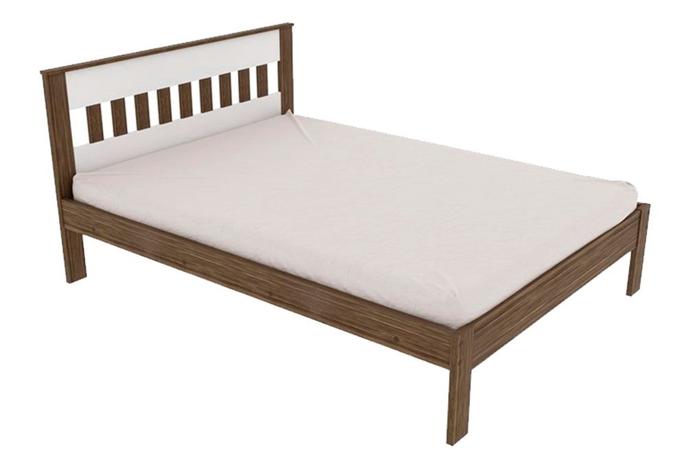 Cama de Casal CM8007 Tecno MobiliNogal/Branco