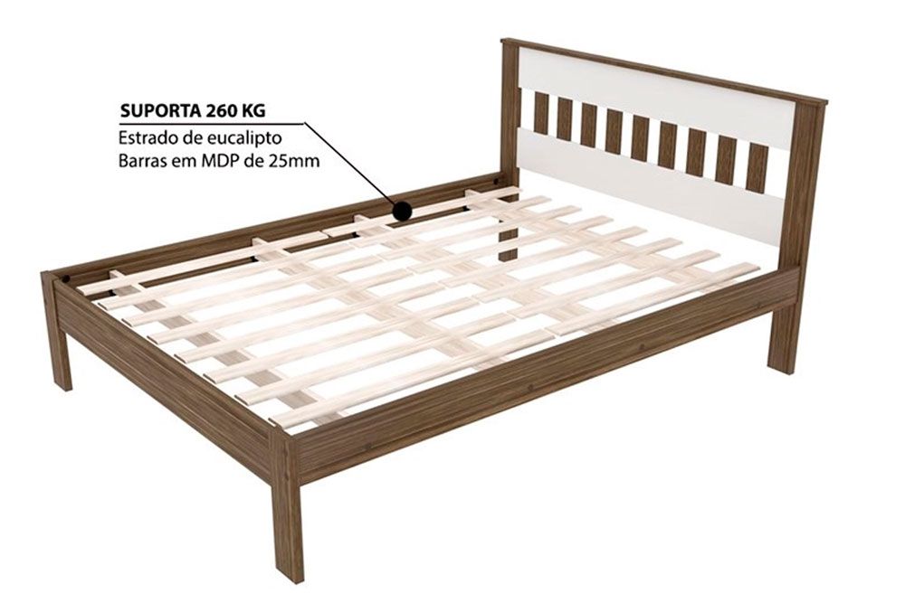 Cama de Casal CM8007 Tecno Mobili