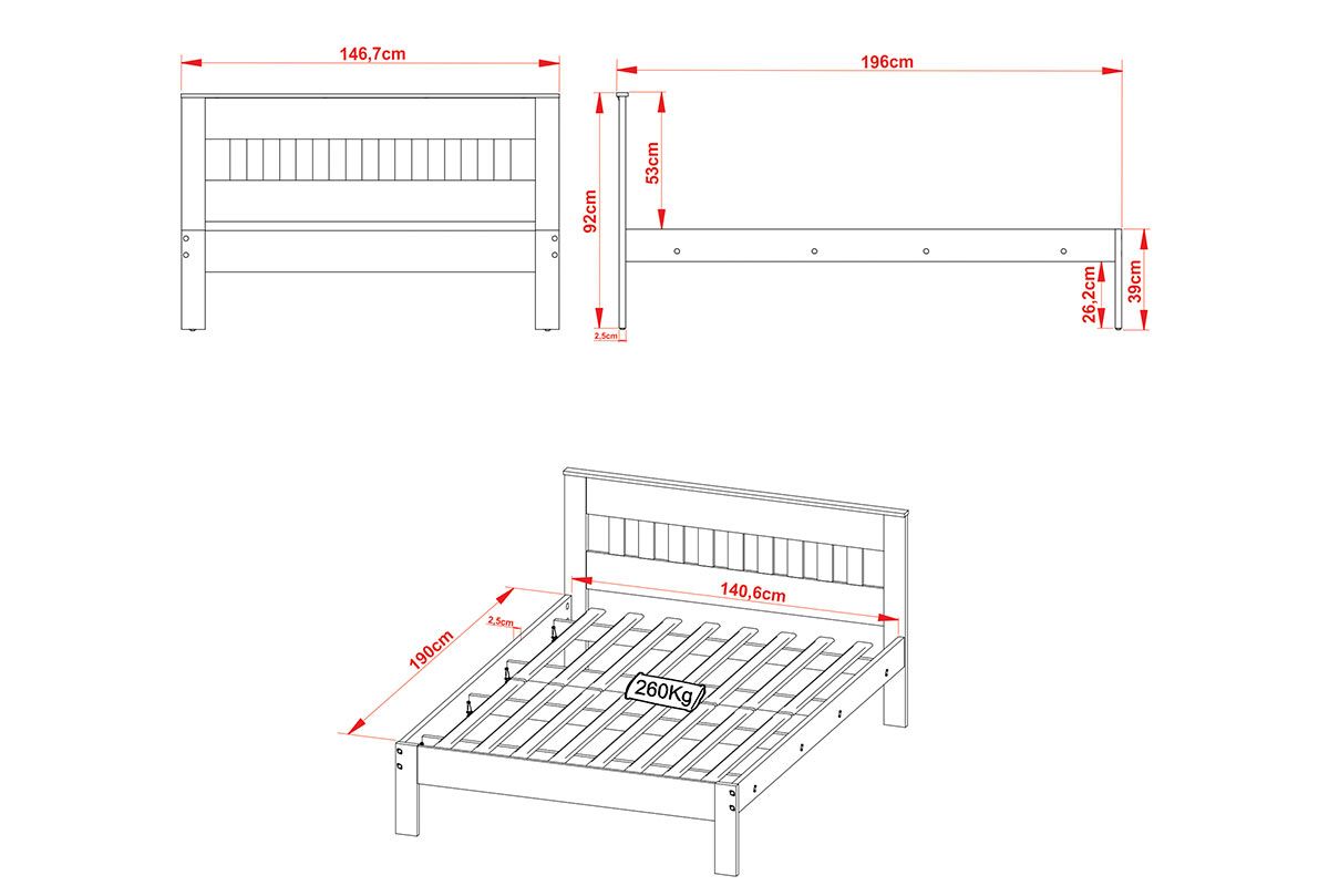 Cama de Casal CM8007 Tecno Mobili