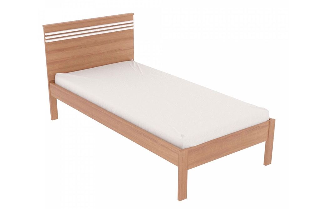 Cama Solteiro CM8010 Tecno MobiliAmêndoa/Branco