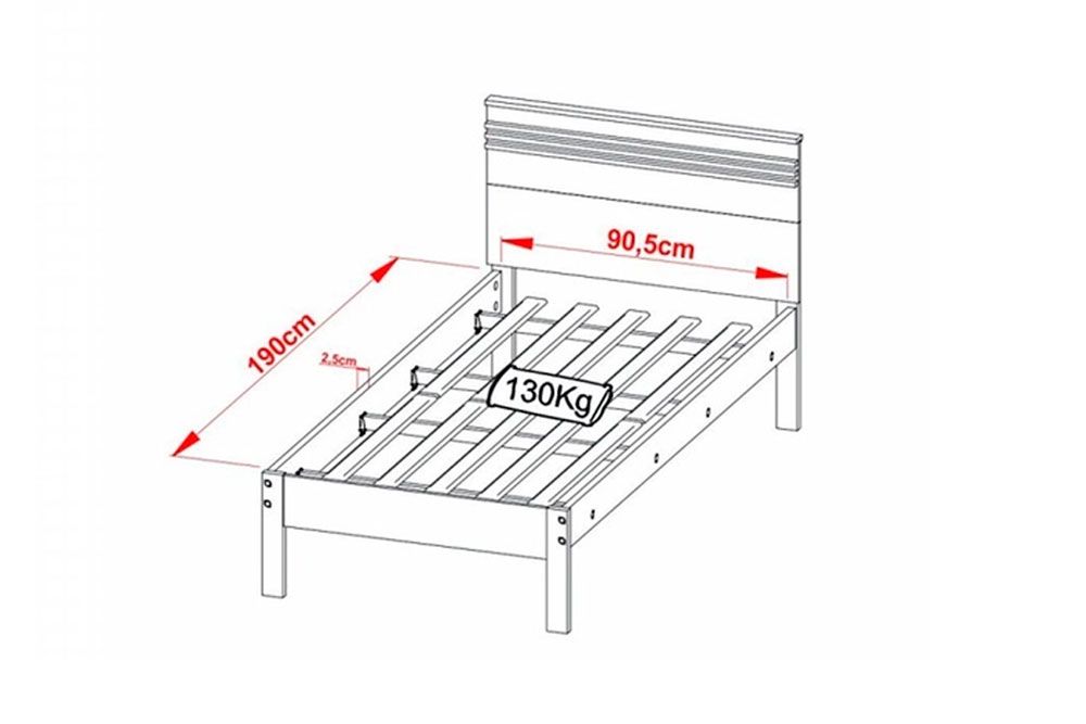 Cama Solteiro CM8010 Tecno Mobili