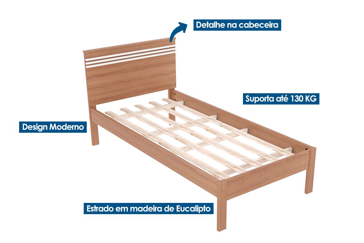 Cama Solteiro CM8010 Tecno Mobili