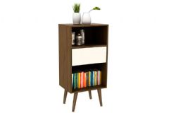 Mesa Lateral p/ Sala E1715 c/ 1 Gaveta e 2 Nichos - Tecno Mobili