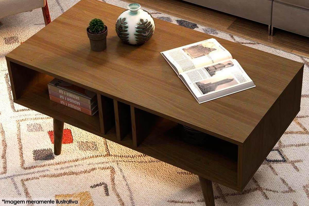 Mesa Centro Sala MC2226 c/2 Nichos Tecno Mobili Mesa Centro Sala MC2226 c/2 Nichos Tecno Mobili