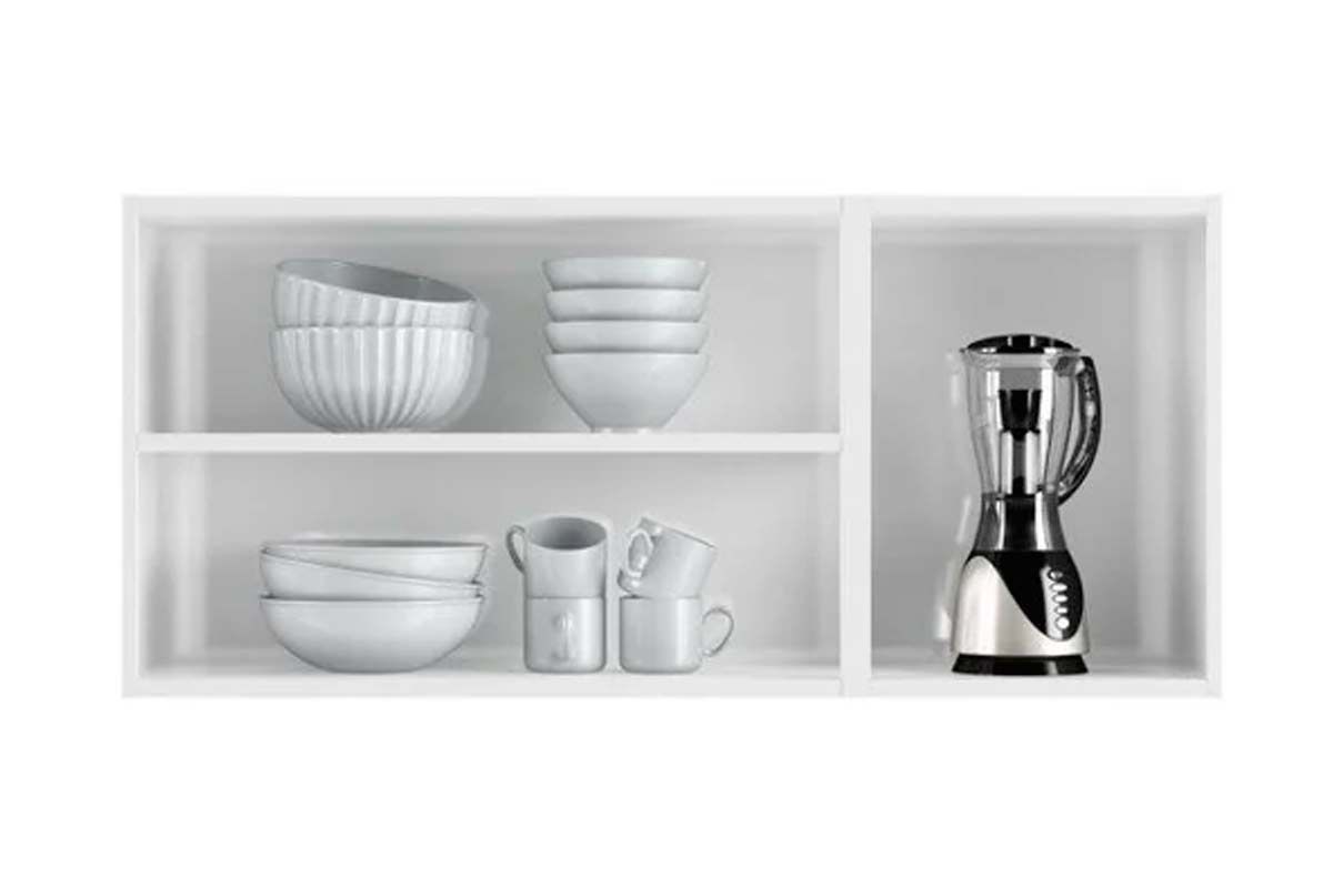 Armário Aéreo Cozinha Telasul Mirage New Aço c/3 Portas c/Vidro 120cm