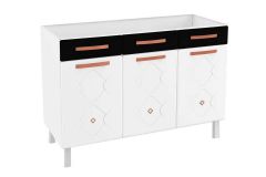 Balcão Cozinha Telasul p/ Pia Mirage New Aço c/3 Portas e 2 Gavetas s/Tampo 120cm
