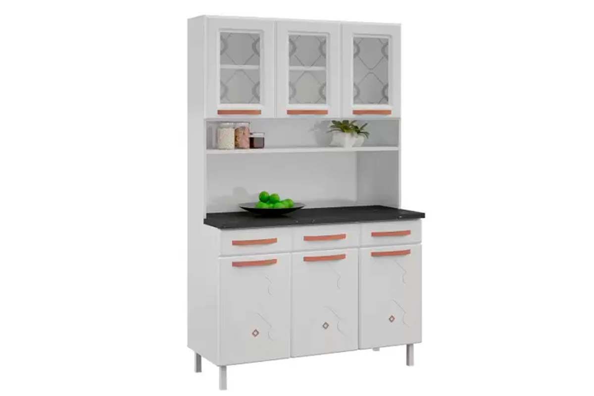 Cozinha Compacta Telasul Kit Mirage New Aço c/6 Portas e 3 Gavetas 120cm Cozinha Compacta Telasul Kit Mirage New Aço c/6 Portas e 3 Gavetas 120cm