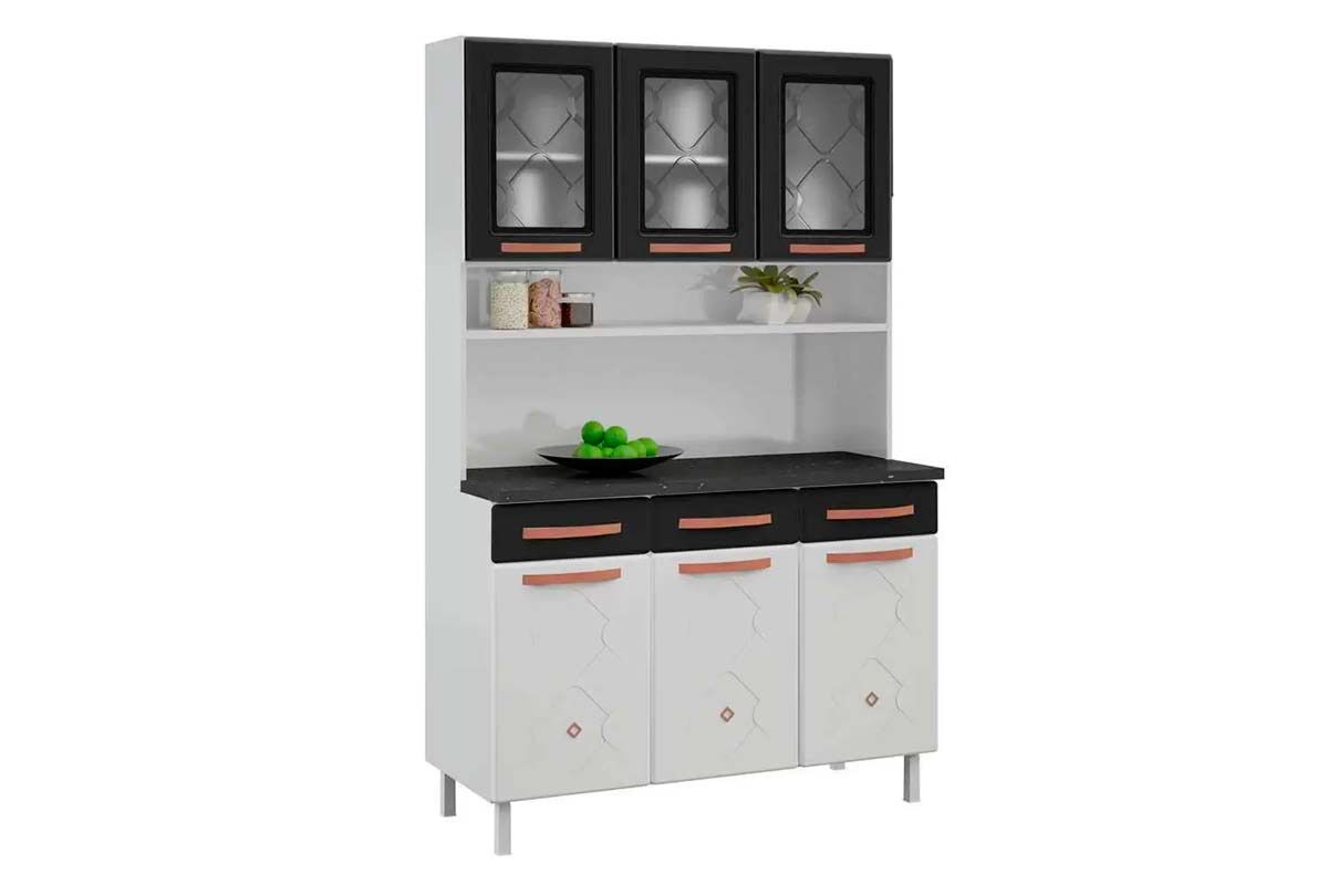Cozinha Compacta Telasul Kit Mirage New Aço c/6 Portas e 3 Gavetas 120cm Cozinha Compacta Telasul Kit Mirage New Aço c/6 Portas e 3 Gavetas 120cm