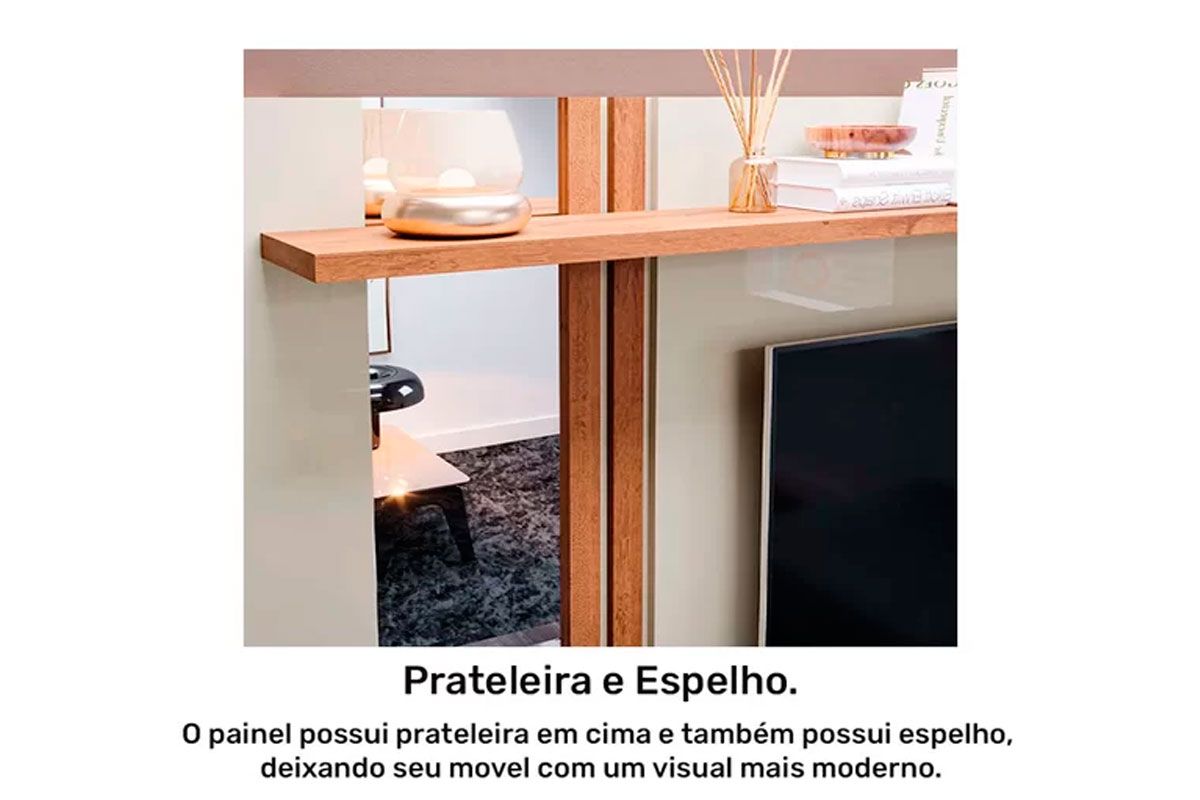 Painel Home p/ TV até 60 Pol Treviso 180cm Permóbili Painel Home p/ TV até 60 Pol Treviso 180cm Permóbili