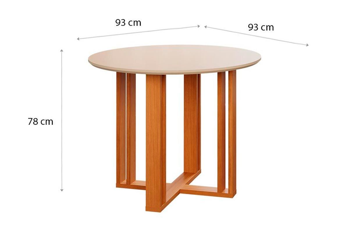 Sala Jantar Mesa Flora Tampo Madeirado c/ Vidro 93cm e 4 Cadeiras Laura - Cimol