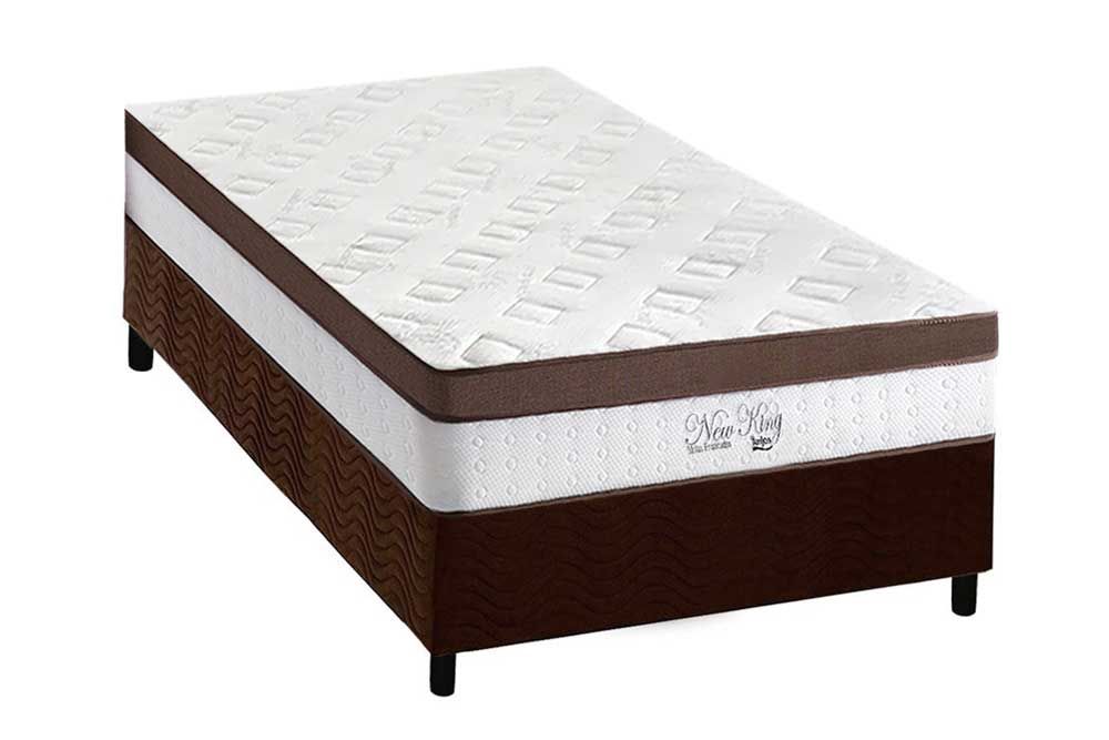 Cama Box : Colchão Molas Anjos Superlastic Anjos New King Pillow Top 30 + Base CRC Suede Brown